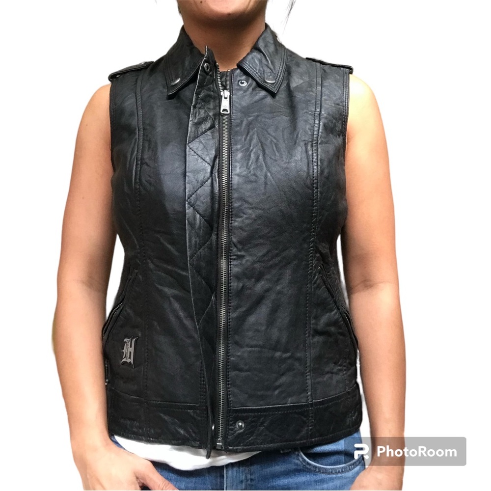 Women’s Harley-Davidson Motorcycle Leather Vest, Black, size Small